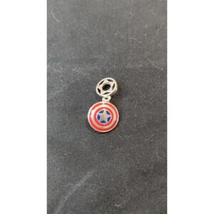 Sterling & enamel Marvel Captain America shield bracelet charm